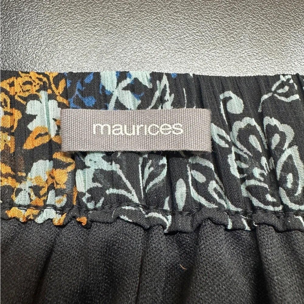 Maurices Floral Patchwork Maxi Skirt 4X Multicolor Faux Wrap Boho Western - Picture 6 of 11